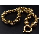 A Beautiful Italian 15K Yellow Gold Rope Link Necklace. 40cm. 54.39g