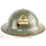 WW2 Canadian Naval Helmet. Maker: Aluminium Goods Co. Toronto. Dated 1941.