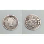 A Queen Victoria 1838 Silver Twopence Coin. S3914E. Please see photos for conditions.