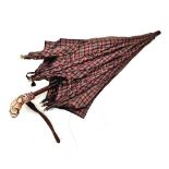 A Vintage Possibly Antique Childs Umbrella with a Delightful Parrot Handle. Verbal provenance from