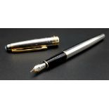 A Rare Limited Edition Solid 950 Platinum Mont Blanc Fountain Pen. Model: FP 144 SOL Platinum M.