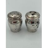 Vintage miniature SILVER SALT and PEPPER CONDIMENT SET. 950 Silver.