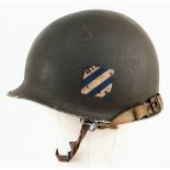 WW2 US M1 Swivel Bale 3rd Infantry M1 Helmet with 1st Lt. Bar Serial Number: 986C for Aug.-Sept.