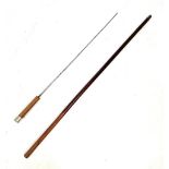 An Antique Wooden Walking Stick with Hidden Sword. Blade length - 49cm. Total length - 88cm