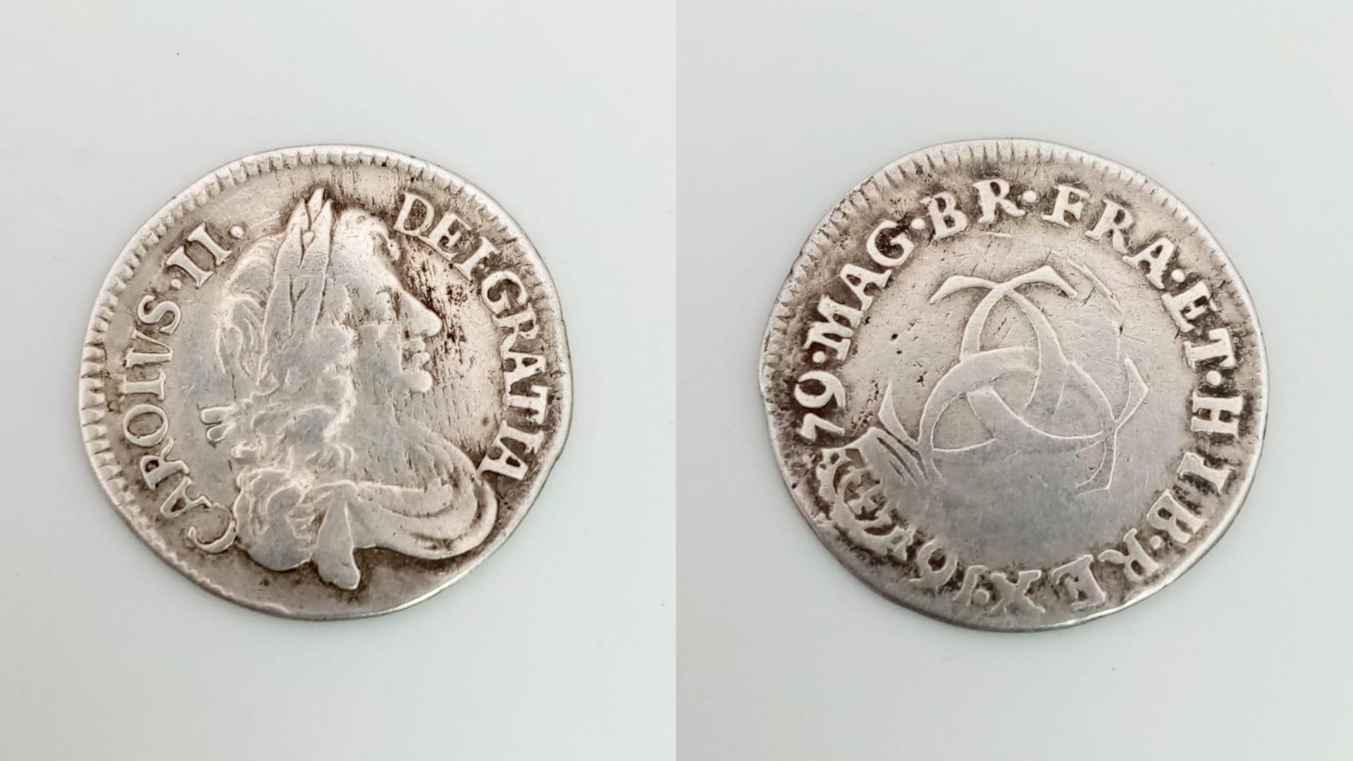 A Charles II 1679 Silver Threepence Coin. S3386. Please see photos for conditions.