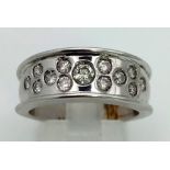 14K WHITE GOLD DIAMOND SET BAND RING 0.40CT 9.3G SIZE N