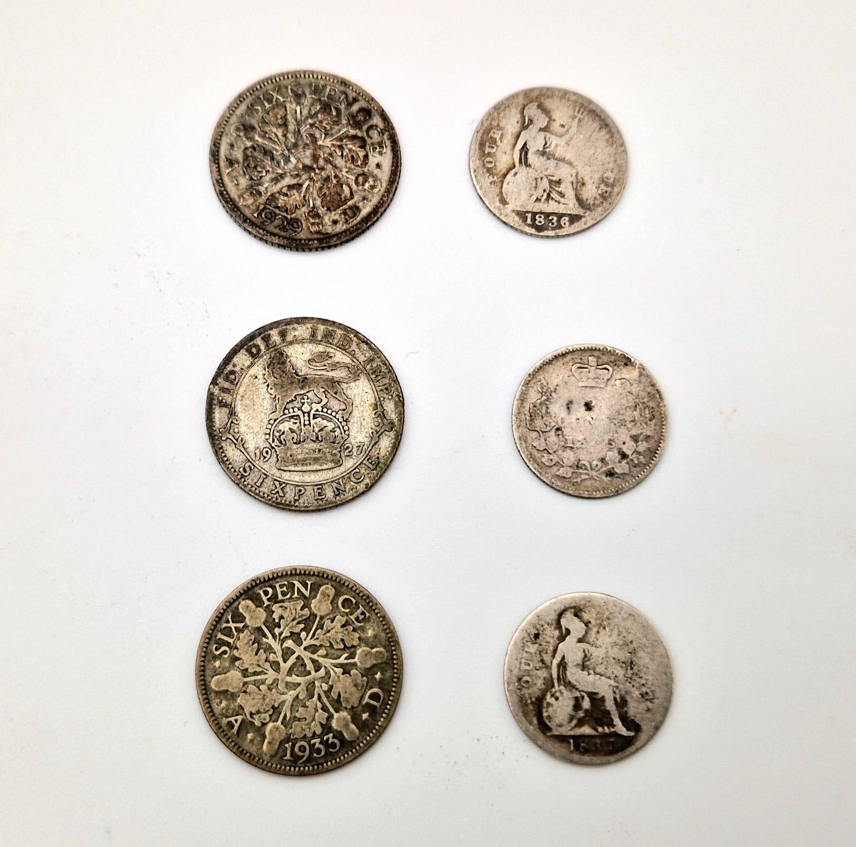 A Parcel of 11 Pre-1947 Silver British Coins Comprising Dates 2 x 1836, 1887, 1920, 1922, 1927, - Image 4 of 4