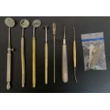 AN ANTIQUE JAPANESE SET OF DENTISTRY INSTUMENTS . CIRCA 1890'S