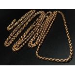 A Vintage 9K Yellow Gold Belcher Link Rope Chain. 160cm. 28.52g.