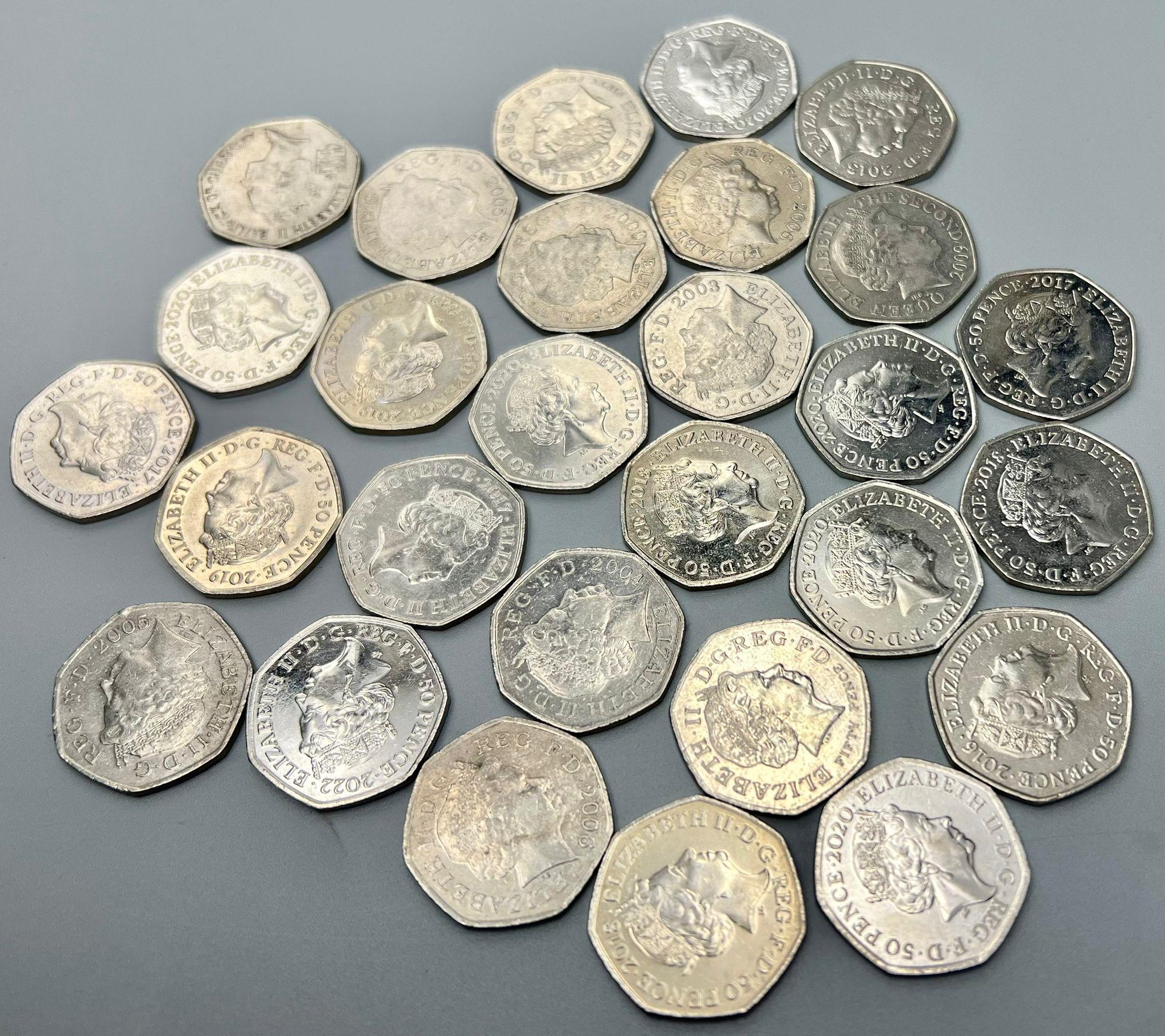 28 very rare 50p coins - Image 2 of 2