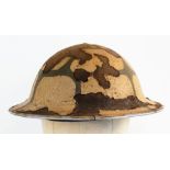 WW2 British MK II Helmet Painted in Malta Camouflage. Malta was one of the most bombed places during