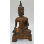 An Interesting 17th Century Thai/Southeast Asian Bronze Buddha. Lovely aged patina. 22cm tall.