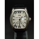 A Maurice Lacroix Jours Retrogrades Gents watch. Original leather strap. Stainless steel case with