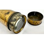Antique Leather-Bound Brass 3 Draw Ship’s Telescope by Henry Hughes & Son London. Complete
