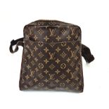 A Louis Vuitton Messenger-Style Shoulder Bag. Monogram brown canvas. Large front flap. Zip top