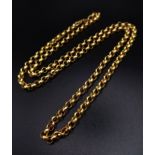 A 9K Yellow Gold Small Belcher Link Necklace. 50cm. 3.89g