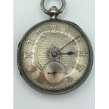 Antique SILVER POCKET WATCH with clear hallmark for Thomas Mills London 1890. Beautiful ornate