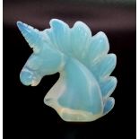 An Opalite Unicorn's Head Figurine. 6cm.