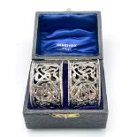 A Vintage Pair of Silver Napkins Rings in Original fitted box. Hallmarked for Sheffield 1910,