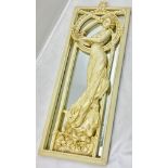 A Very Attractive Beardsley Style, Resin Mirror With mark for S. Tupton. 46cm x 18cm