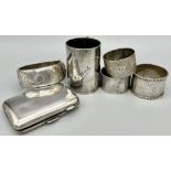 An Eclectic Lot of Vintage and Antique Silver. Total Weight 257Grams. Please see Photos For