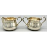 A Vintage and Rather Unusual Sterling Silver creamer and Sugar Bowl made by the Towle silver company