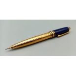 925 Silver Gilded Mont Blanc Meisterstuck Pencil.