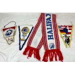 Three Vintage Speedway Banners and a Vintage Halifax Dukes Speedway Scarf.