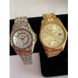 2 x Gentlemans quartz wristwatches. To include a GIANNI RICCI in gold tone together with a RICARDO