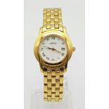 GUCCI GOLD TONE BRACELET WATCH 5400L WHITE DIAL FULL WORKING ORDER
