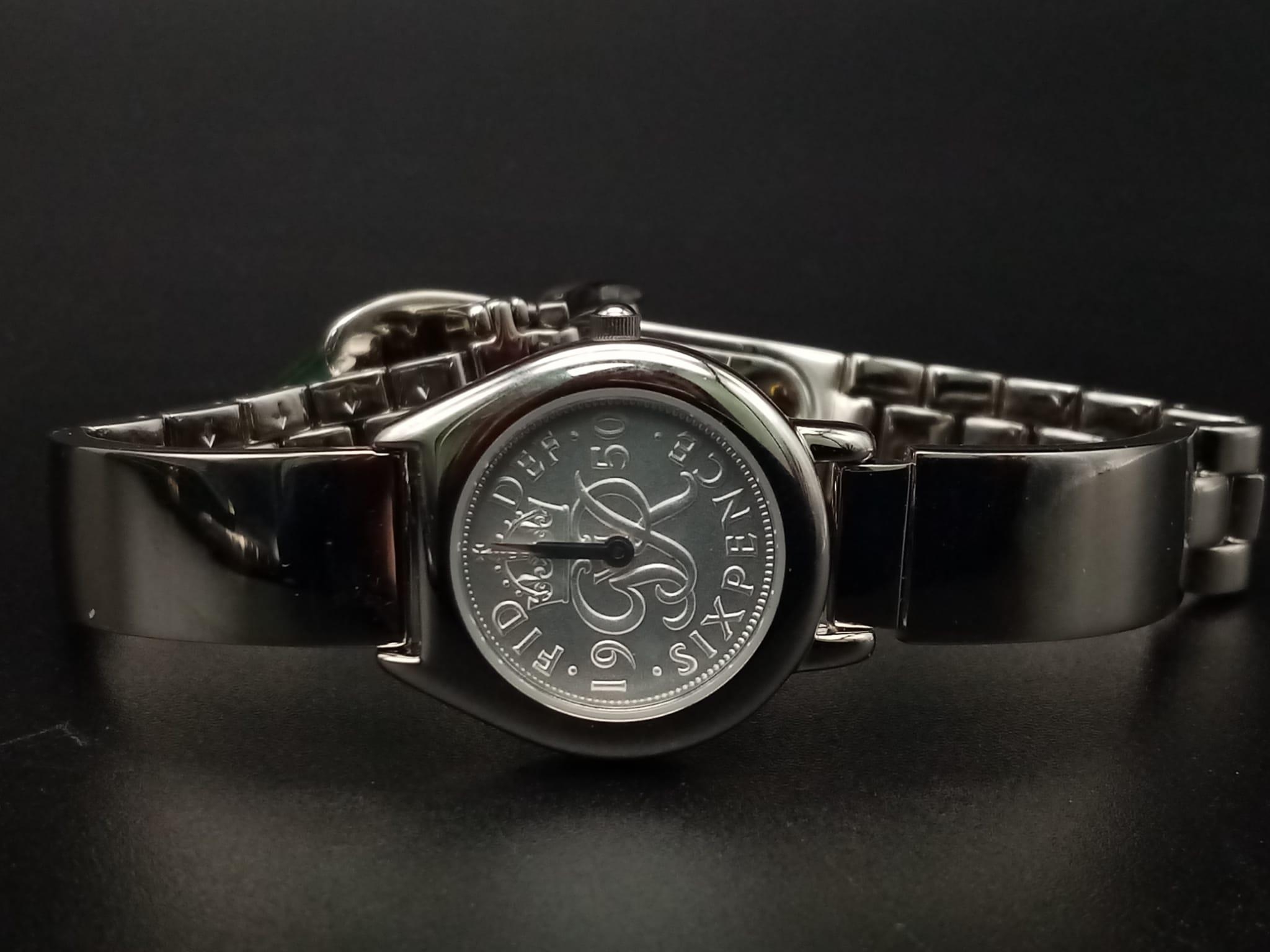 A ladies COIN WATCH in original presentation box. 25 mm case, stainless steel construction, in new/ - Image 4 of 12