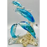 A Dolphin Glass Ornament. 24cm x 16cm.