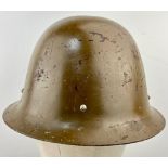 WWII ULTRA RARE JAPANESE MITSUBISHI ALUMINIUM BOMBER CREW HELMET. ALL ORIGINAL PAINT AND 6