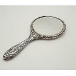 A beautiful ornate silver dressing table mirror, Hallmarks for Chester 1908. 23cm in Length. Total