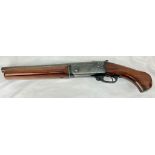 A Lovely Vintage 12 Bore Scout SB1 Sawn-Off Deactivated Shotgun. Heavy wood stock, 13 inch barrel