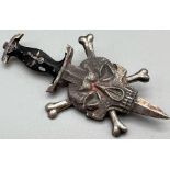 Fantasy Waffen SS Dagger driven through a skull badge.