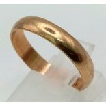 A Vintage 9K Yellow Gold Band Ring. Size P. 2.33g