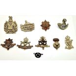 10 x WW1 British Infantry Cap Badges.