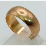 A Vintage 9K Yellow Gold Band Ring. Size S. 8.56g