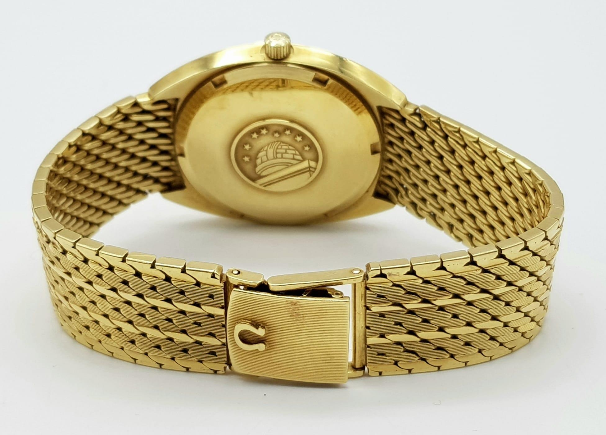 A Vintage 18K Solid Gold Omega Constellation Automatic Gents watch. Solid gold strap and case - - Image 7 of 12