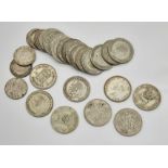 A Parcel of 29 Pre-1947 Silver Coins Comprising; 22 Shillings, 7 Three Pennies, including some WW2