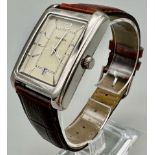 Men’s Sekonda Tank Style Watch 32mm Including Crown Brown Genuine Leather Strap.