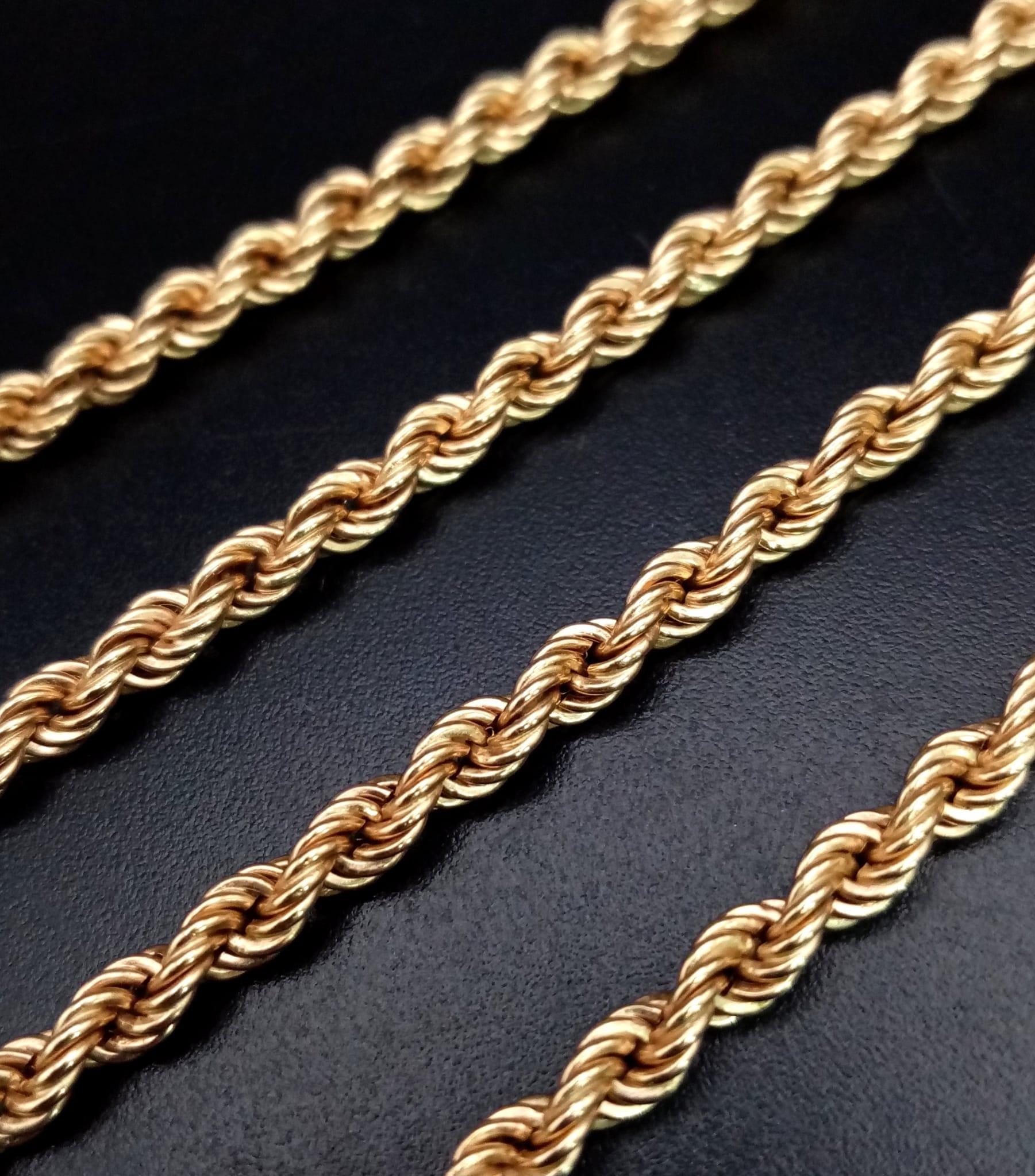 A Classic Rope Twist 9K Yellow Gold Necklace. 46cm. 4.59g. - Image 2 of 3