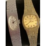 2 x ladies vintage 1960/70’s ROTARY BRACELET Watches in silver tone and gold tone. Manual winding.