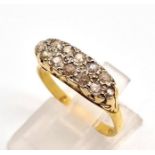 An 18 K yellow gold, vintage diamond (0.50 carats) ring. Size: P, weight: 3.2 g.