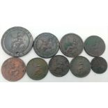 A Mixed Georgian Copper Small Coin Collection.