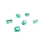 A Parcel of 6 Colombian Emeralds Assorted Cuts 2.51 Total Carats.