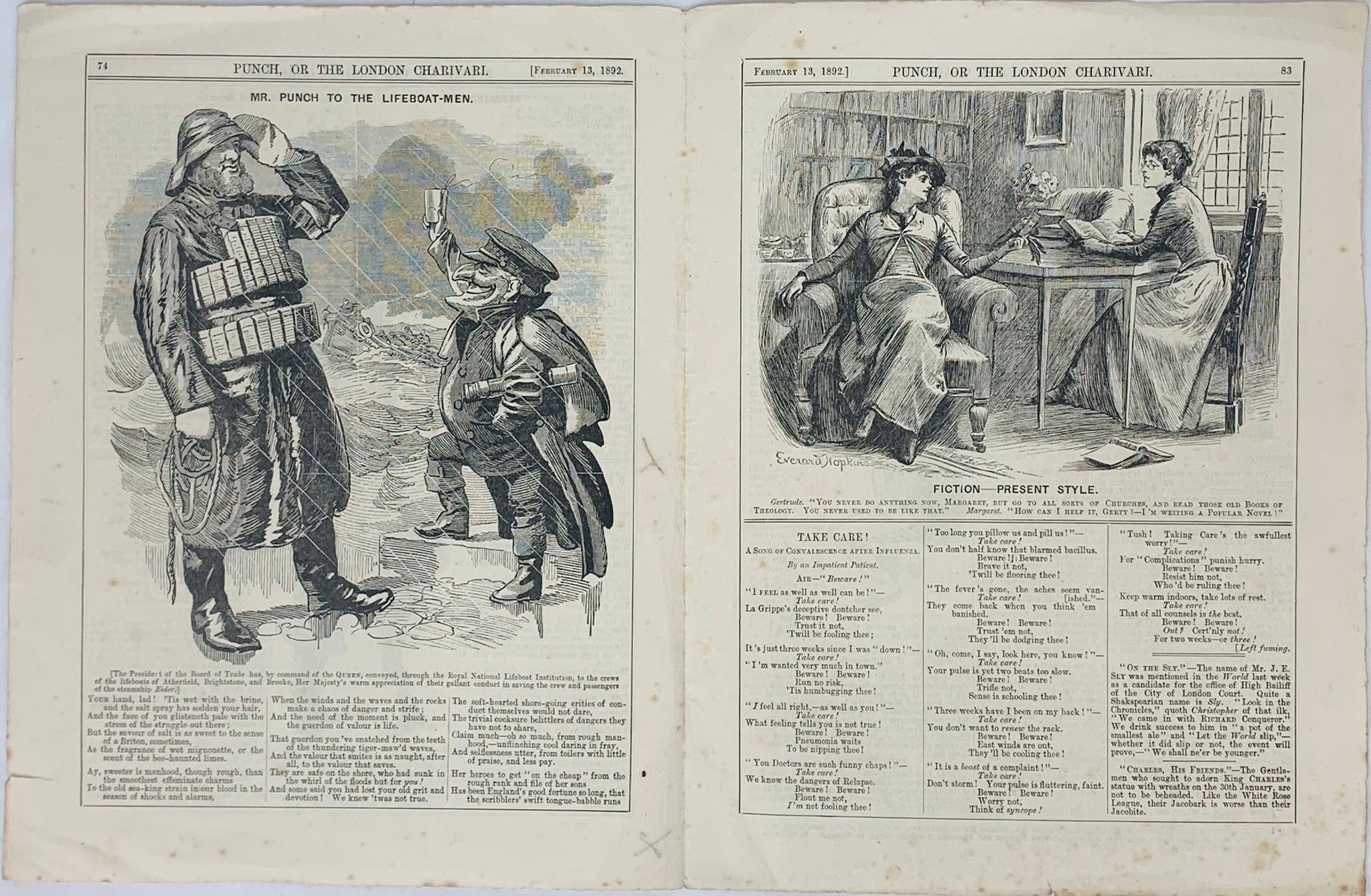 Four Antique Pieces of Original Punch Magazine Satire and Caricature. Including, Drop the Pilot - - Image 6 of 6