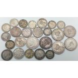 A Small Collection of George V and George VI Pre 1947 Silver Coins. 70g total weight.