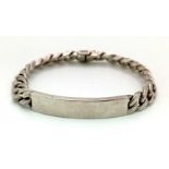 A 925 Silver Vintage Identity Bracelet. 16cm. 28g